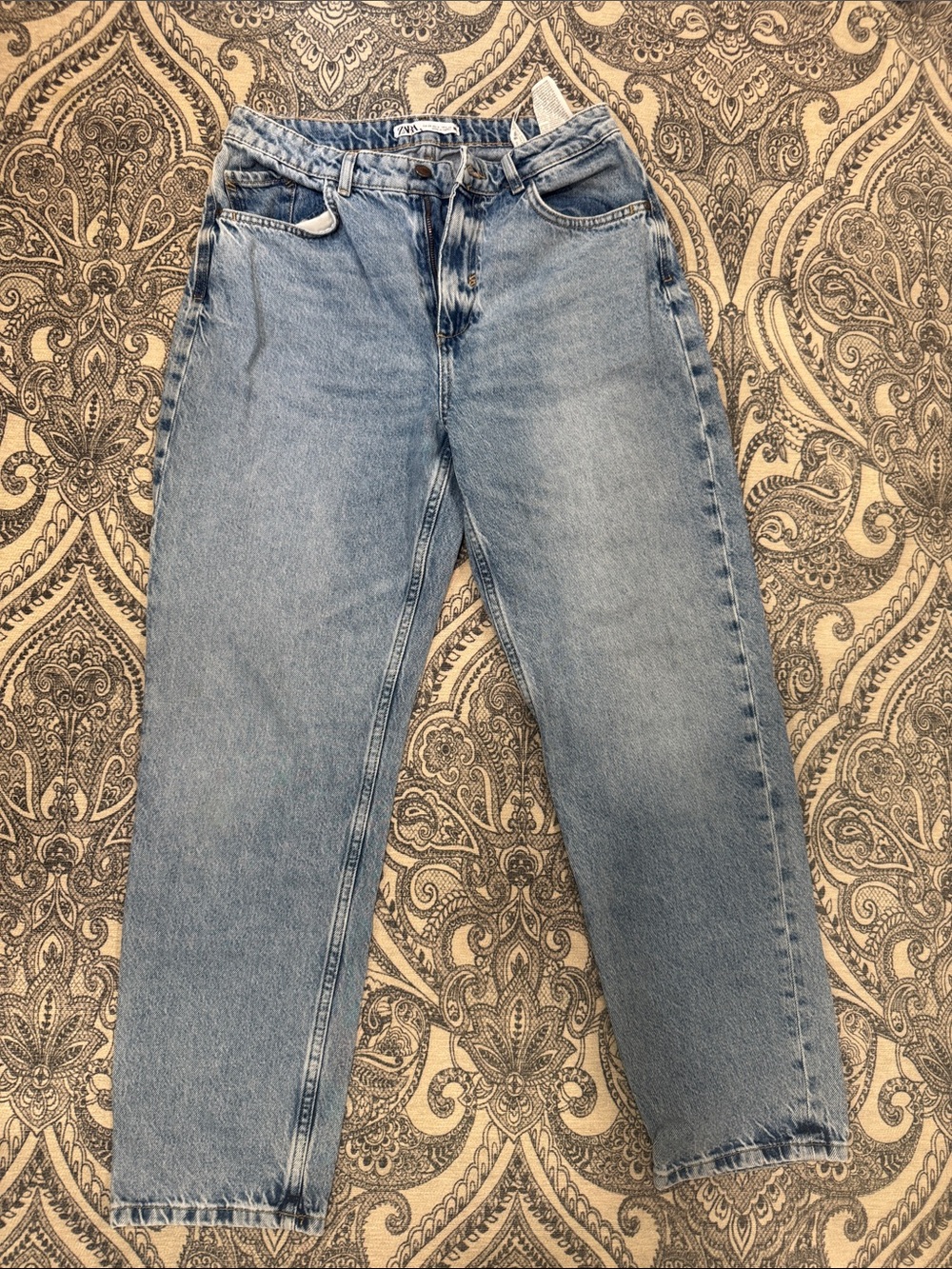Zara High-Waist Baggy Women's Jeans - Light Blue